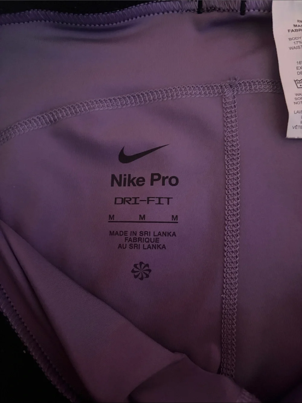 Nike Pro Lavender Women's Bike Shorts with Black Logo Waistband